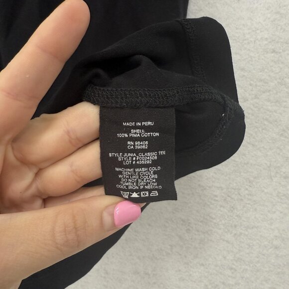 Theory Shirt Womens Small Black Junia Classic Tee Pima Cotton F0024508 Crewneck - Picture 3 of 8